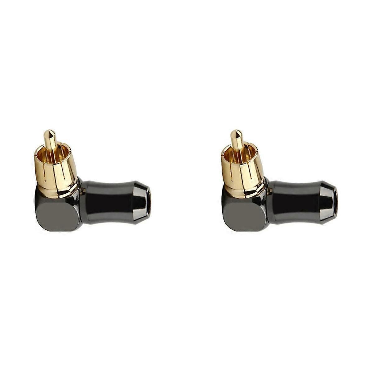 2Pcs Connector Audio Plug Male 90 Degree Right Angle Elbow Speaker Terminal Conector for Soldering V