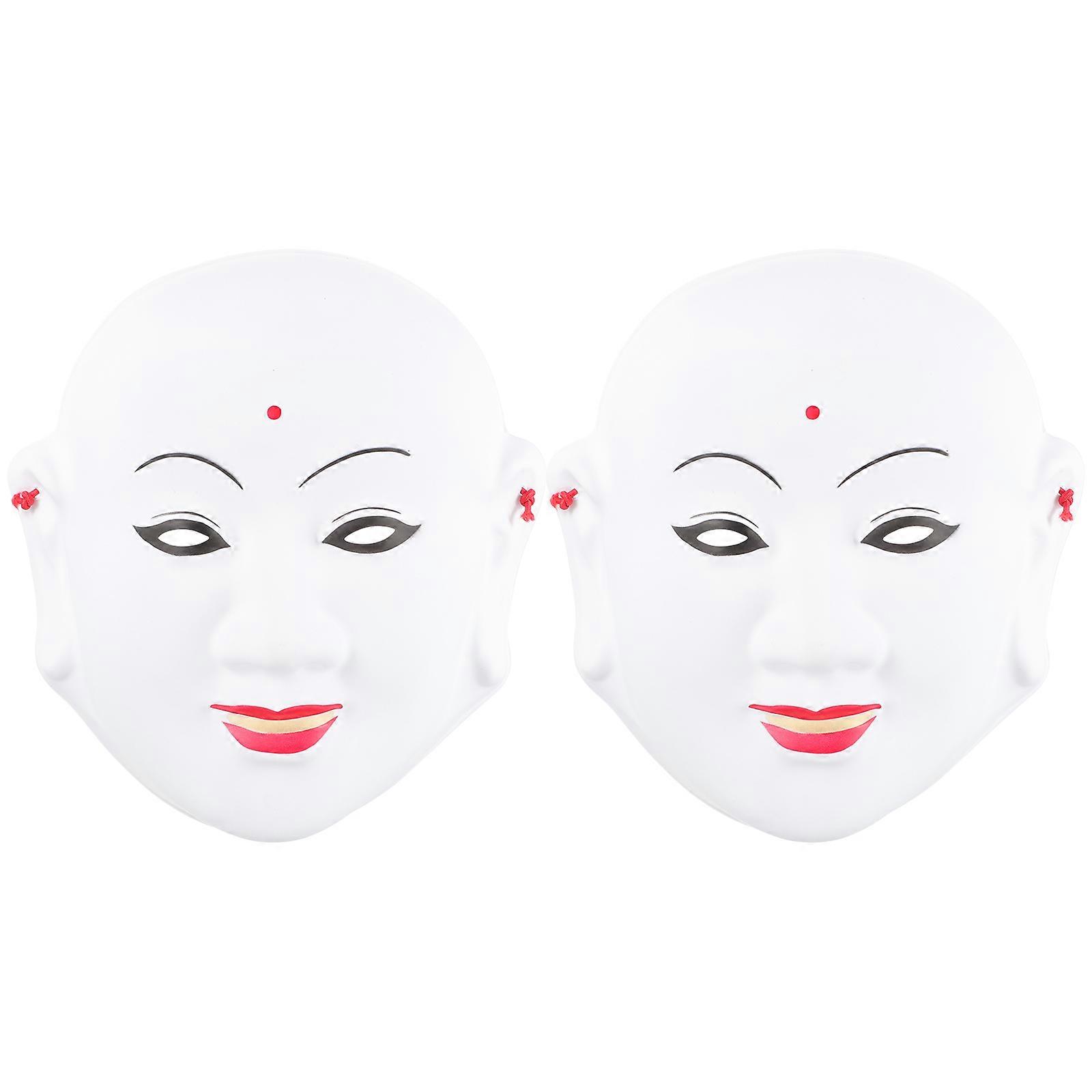 Scary Mask Cosplay Accessory For Cosplayers Halloween Horror Headgear White 25x22cm 2Pcs