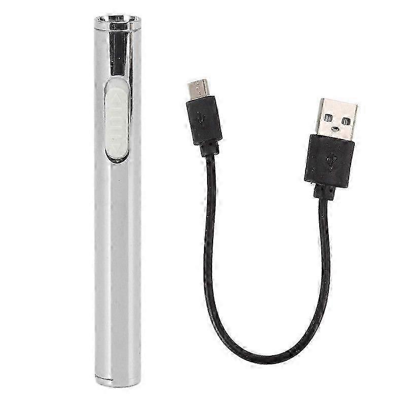 Cigarette Lighter Silver Mini Rechargeable Windproof Cigarette Shaped Electric Lighter for Daily Camping