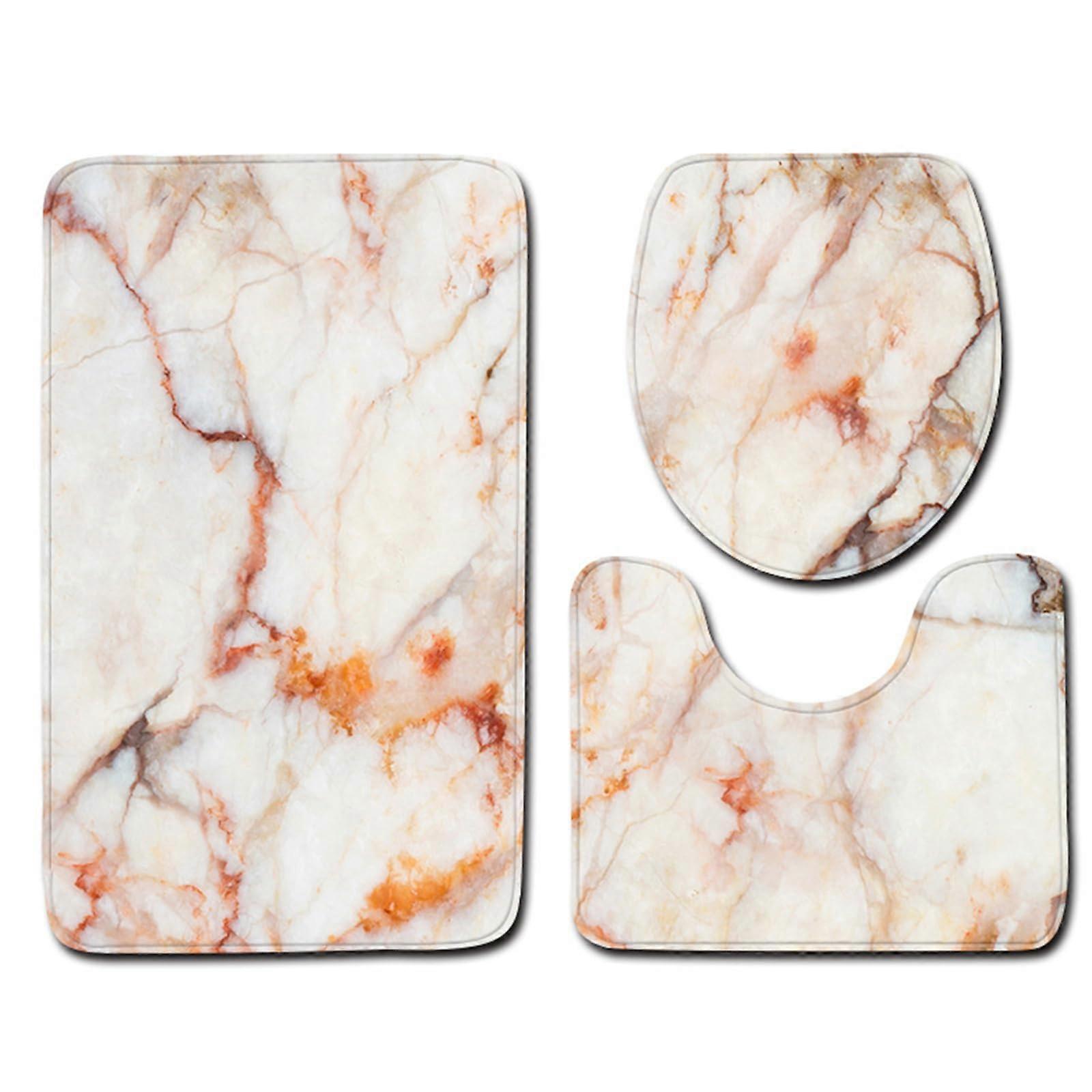 3piece bathroom rug set made of polyester fiber, rectangular and oval mats for comfort and style