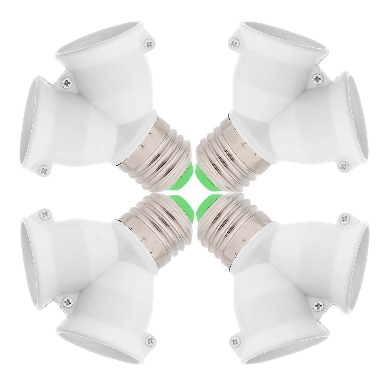 Lamp Base Dual Head E27 Socket Adapter Converter Light Fixtures Compatibility For Commercial Spaces 4Pcs