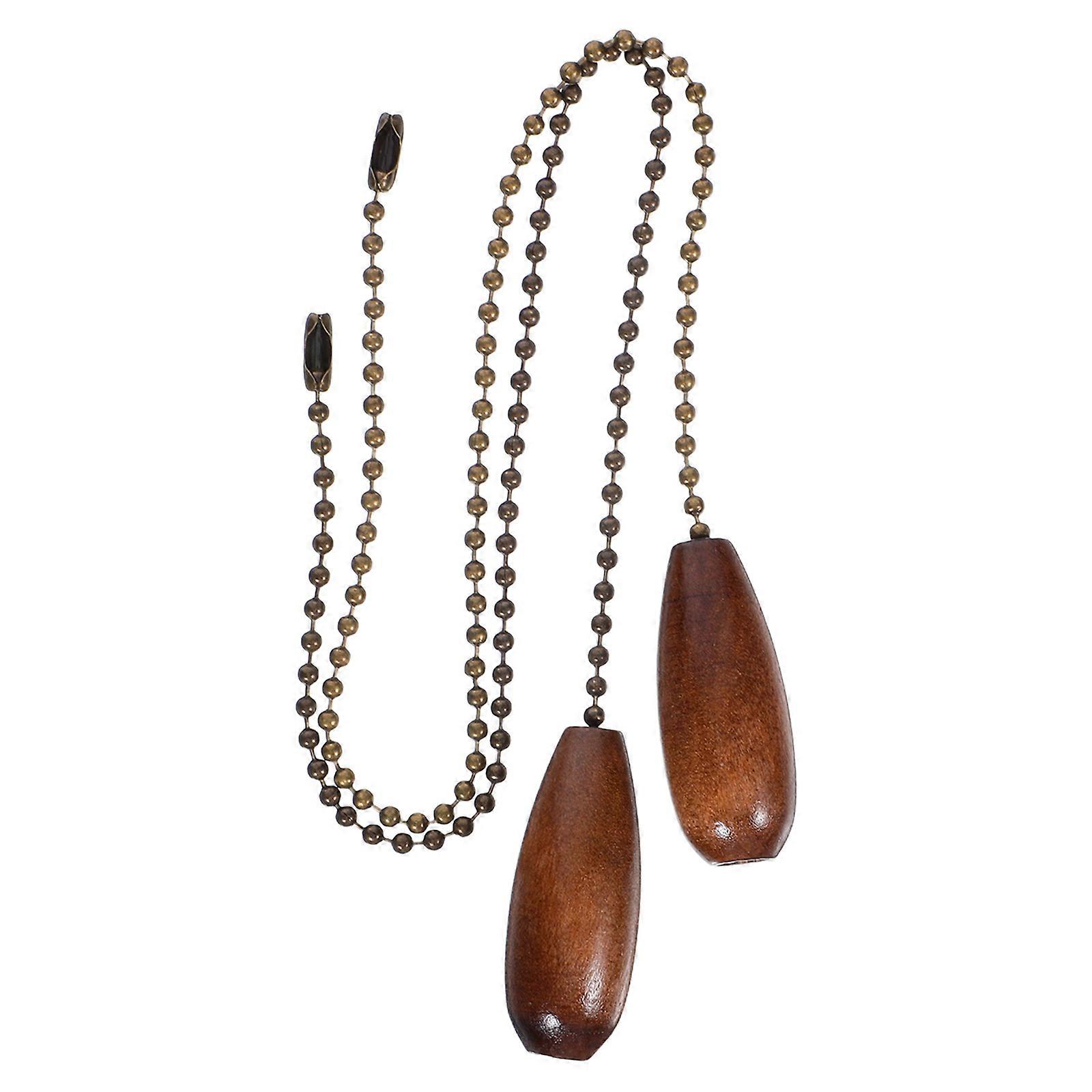 Fan Chain Pull Ceiling Fan Pull Chains Extender Wooden Pendant Control for Decor Dark Brown 2Set