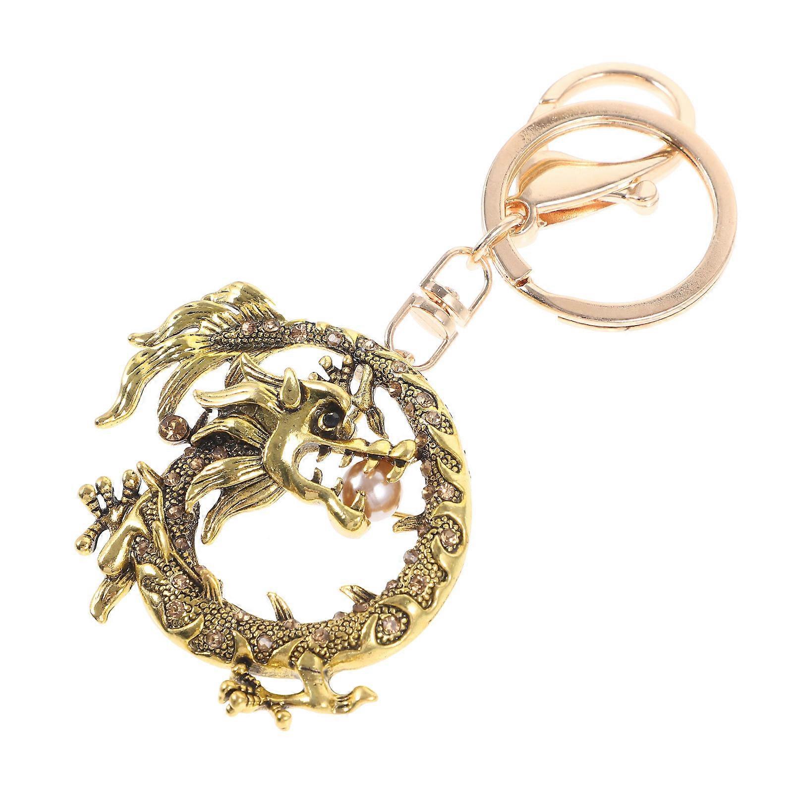 Chinese Dragon Key Chain Metal Retro Style present Pendant 1Pack
