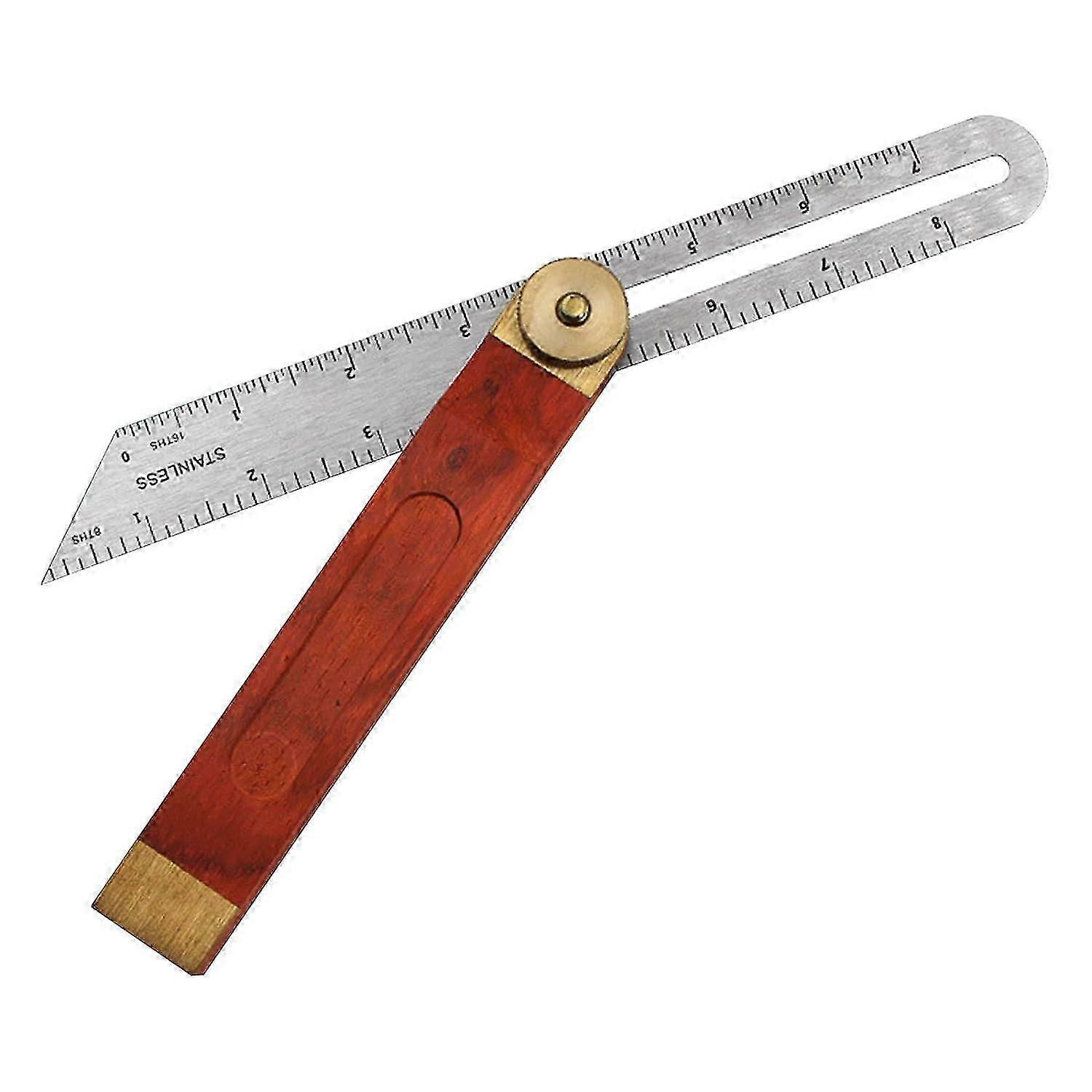 Bisel angular de acero inoxidable - Función de bloqueo Try Square con mango de madera de 200 mm