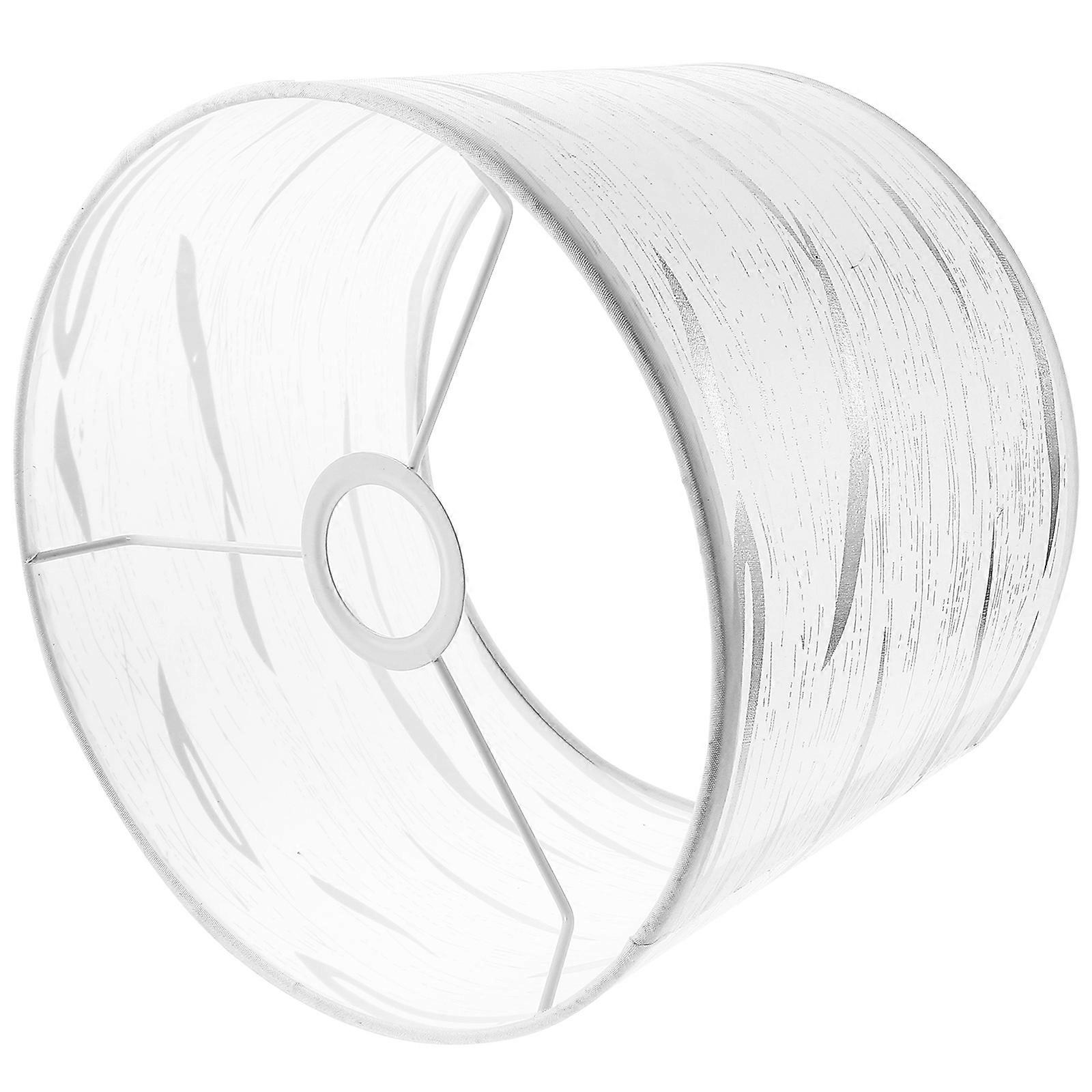 Silver Stripe Cloth Lampshade Replacement Soft Light Diffuser Cover for Household Table Lamps, Suitable for Bedroom, Living Room and Study Use