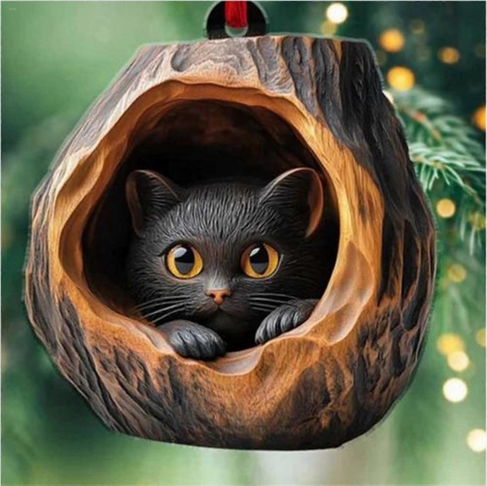 Christmas Tree Animal Pattern, 2D Acrylic Ornament, Forest Animal Decoration