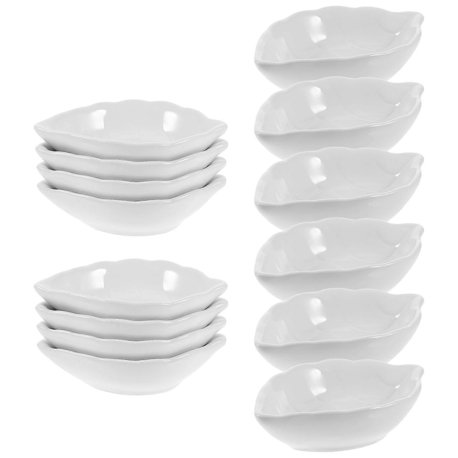 Leaf Shape Small Sauce Dish For Home Use Holding Condiments 14Pcs