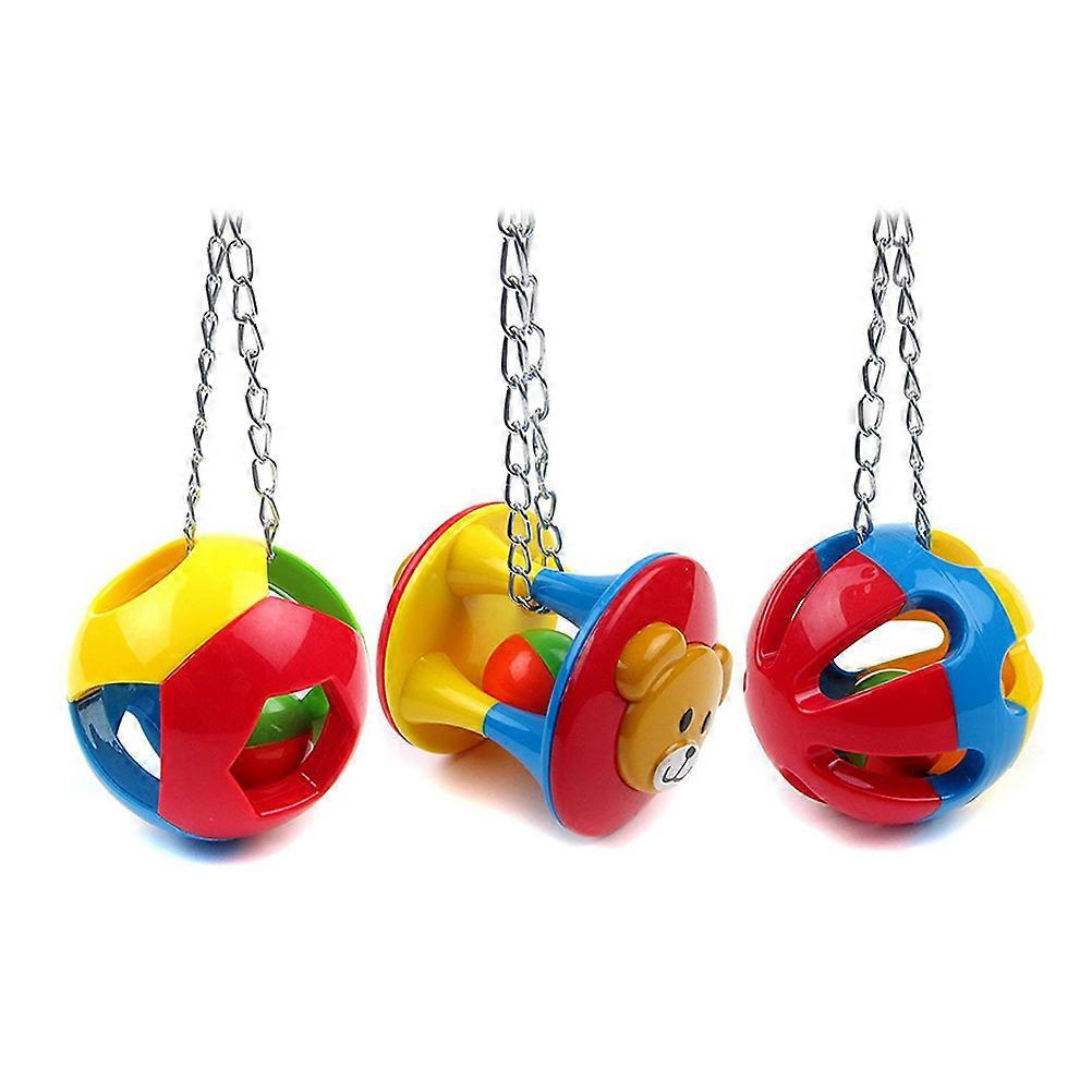 3pcs Educational Parrot Foot Grasp Balls – Hollow Out Design for Interactive Play, Skill Development & Bird Training, Safe Material, Random Colors