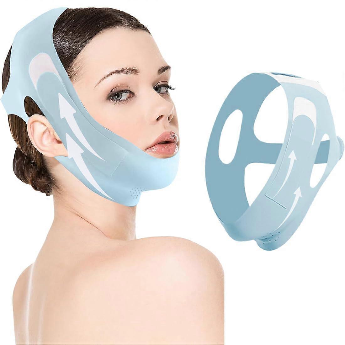 V Facial Masks, Reusable VLine Masks, for Double Chin and Sagging Skin, Blue