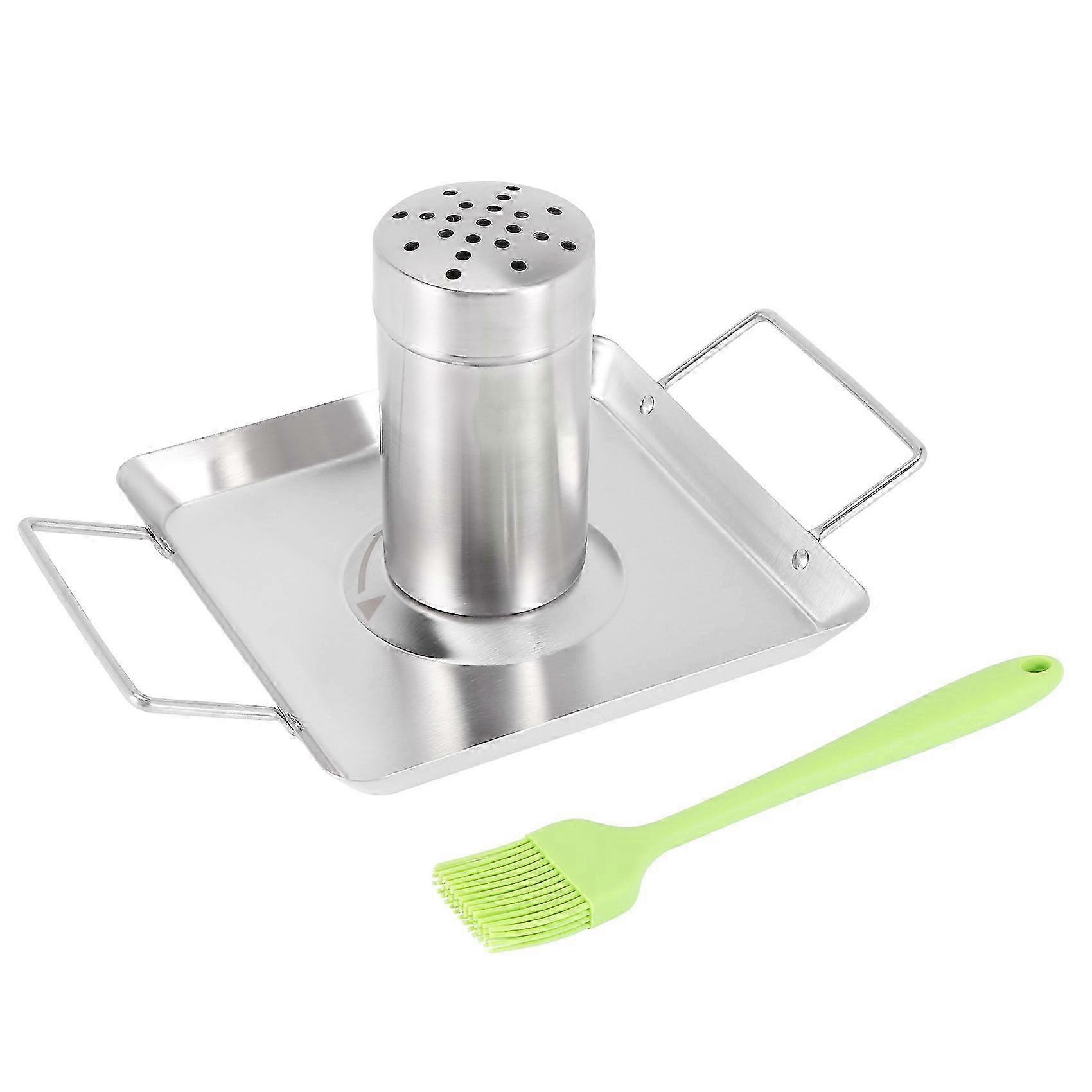 Beer Can Chicken Roaster Rack with Metal Canister and Pan for Oven