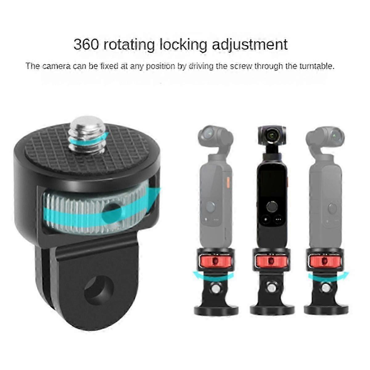 Multi-Function 1/4 Adapter Interface for Sports Camera Accessories, Black Titanium