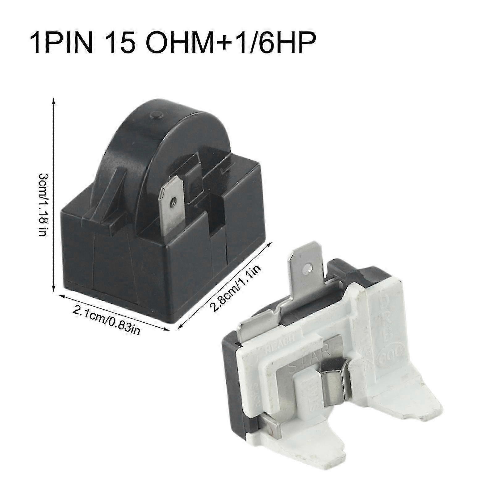 Universal Refrigerator Start Relay with Overload Protector for AC Compressors - Easy Installation and Reliable Performance