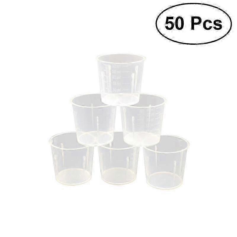 50pcs 30ml Transparent Plastic Measuring Cups for Mixing Paint, Stain, and Epoxy Resin