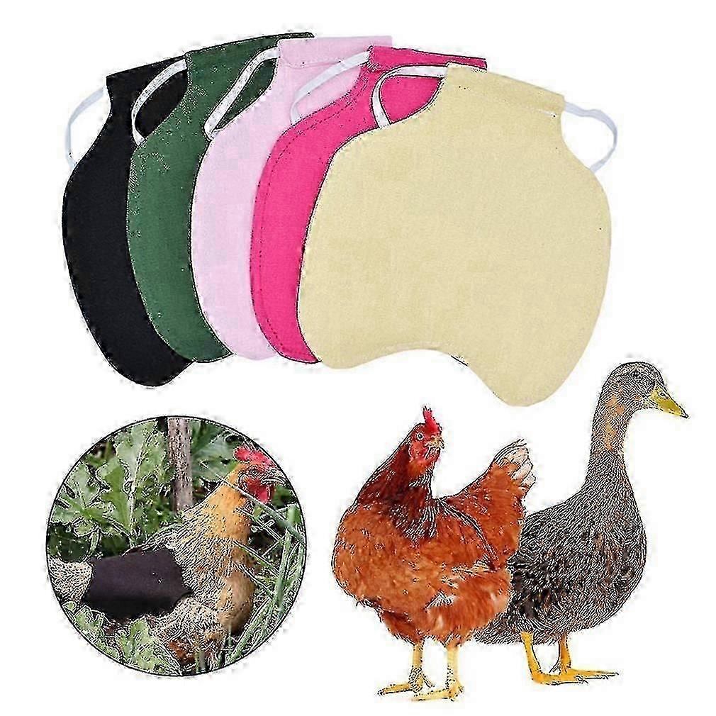 5 Pack Chicken Saddle Hen Apron Feather Fixer Wing Back Protector Hen Apron with Elastic Straps for