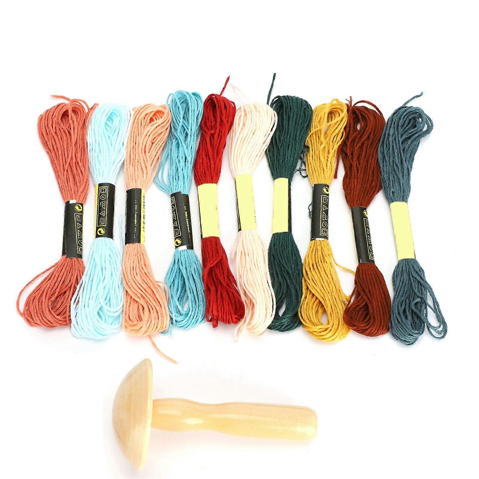 2025 Latest Model  Wooden Darning Supplies Kit Mushroom Patching Threads Tool