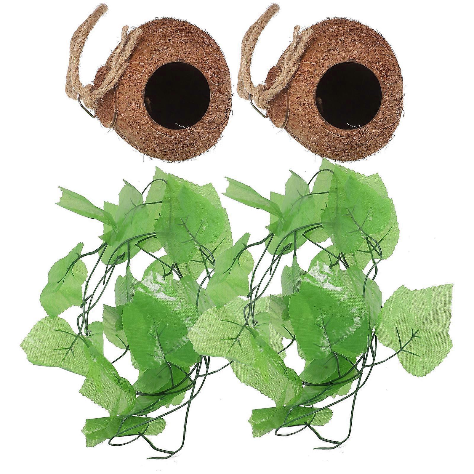 4pcs Coconut Shell Small Pet Nest Reptile House