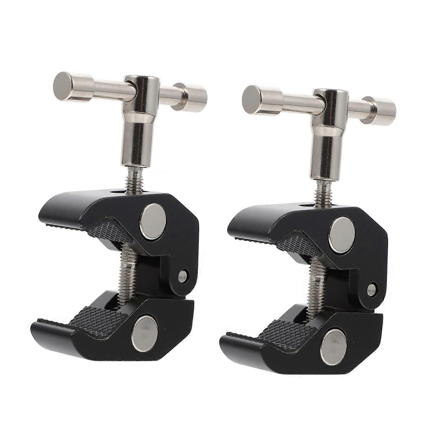 2 x Crab Claw Clamp for Hooks, Polaride Camera, Camera Clamp, Super Clamp Building Blocks, Aluminium Alloy, Black