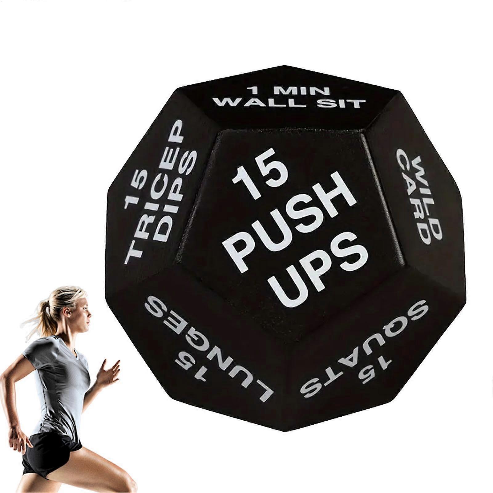 Exercise Cube for Fitness, 12Sided Workout Cube, 10 cm, Funny Training Game, Portable Yoga Companion