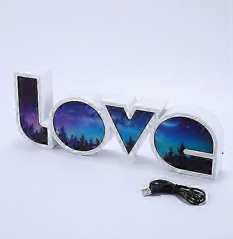 Led Decorative Colored Light String Valentine's Day Proposal Confession Light Box English Letters Modeling Lamp