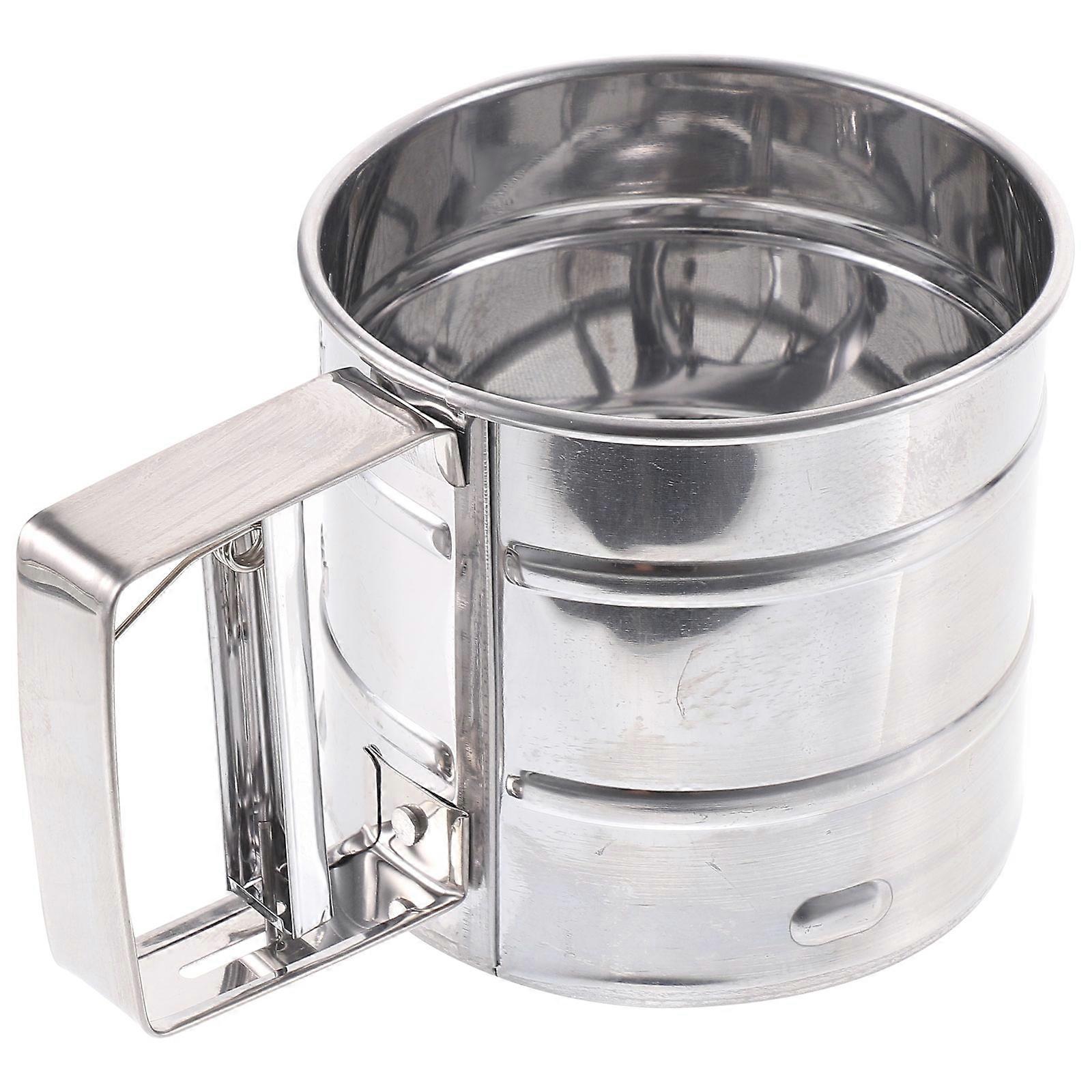 Practical 1 Cup Semi Automatic Flour Powder Sifter for Cake Bread Baking
