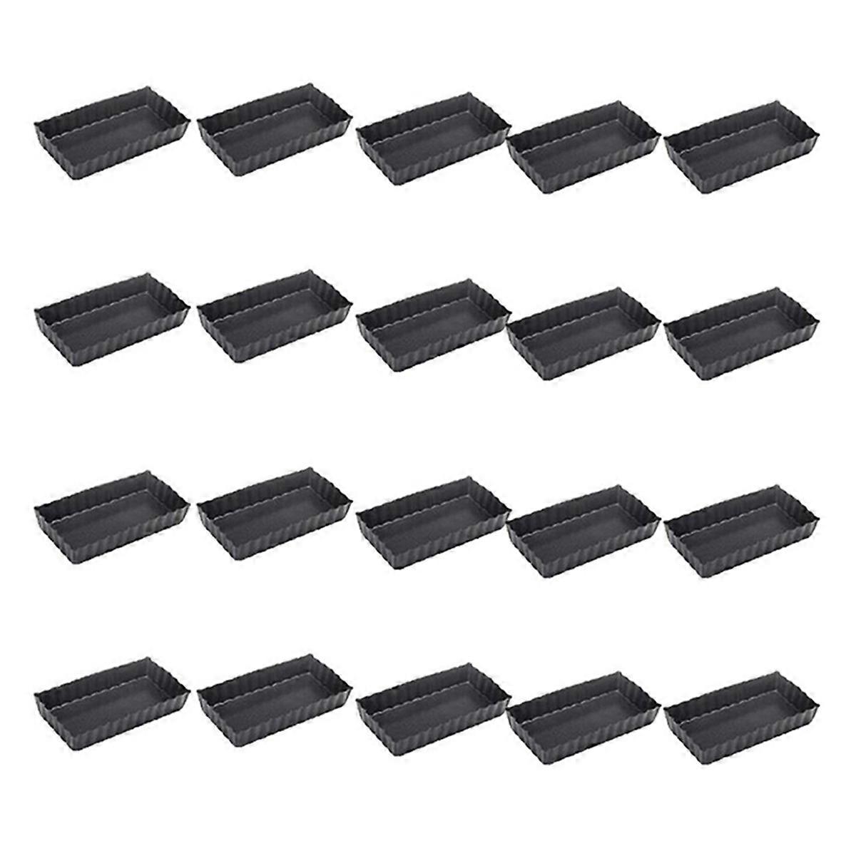 10 Pcs Rectangle Non-Stick Cake Mold Removable Bottom Pizza Pan