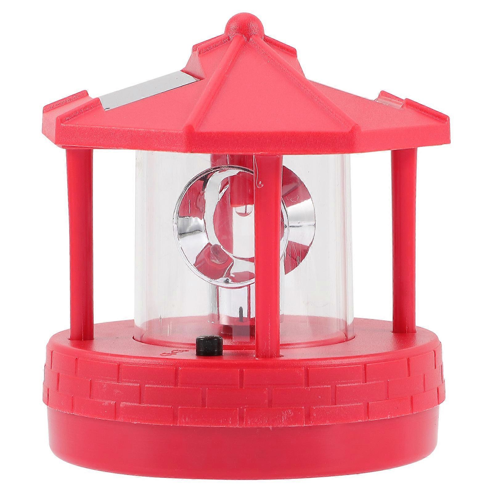 Solar Powered LED Beacon Tower Light for Outdoor Garden Decoration with Rotating Lighthouse Design for Visual Appeal and Easy Setup
