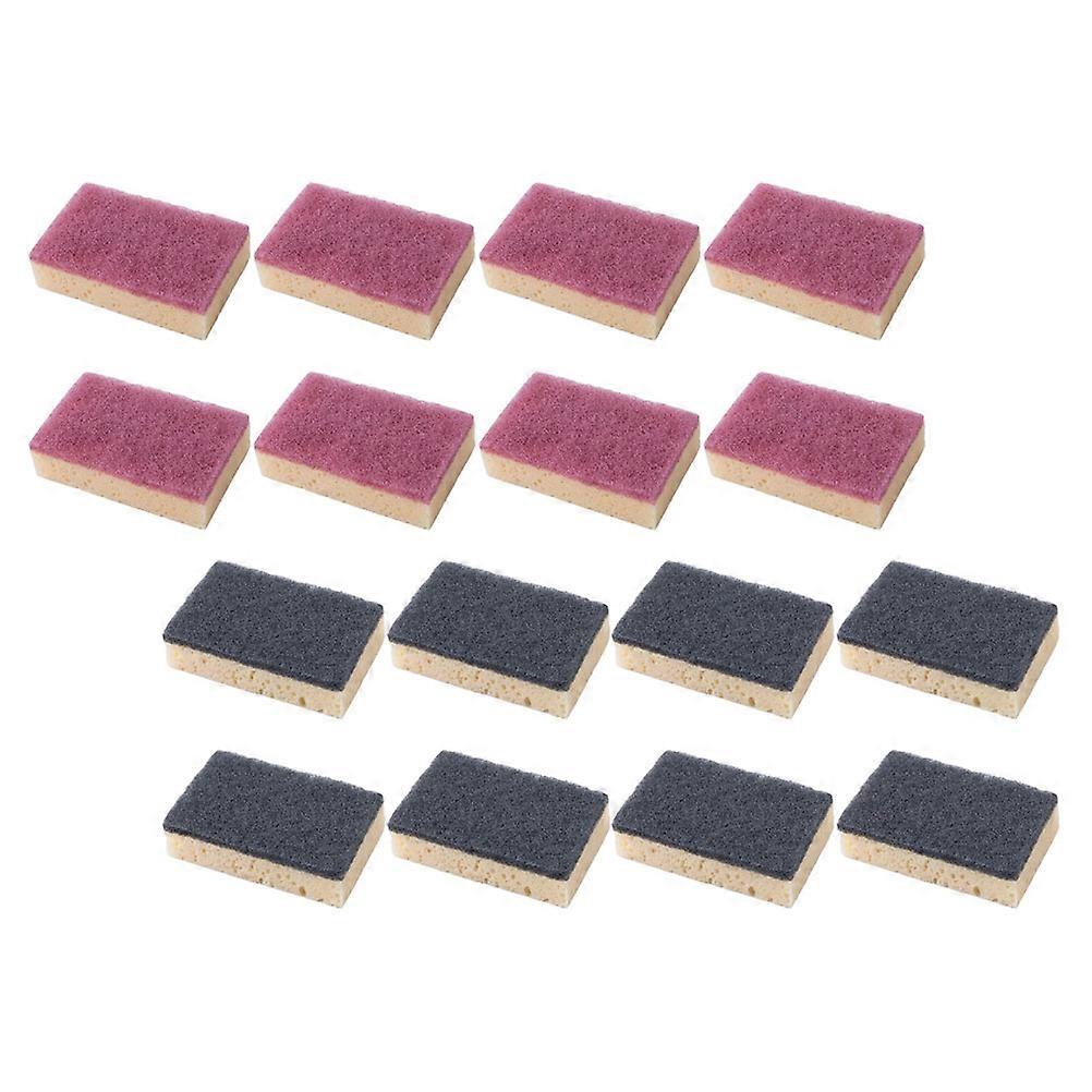 Scrub Sponges For Dishes Dish Washing Cloths Rectangular Shape Caramel Red Color Tableware Washing 16Set