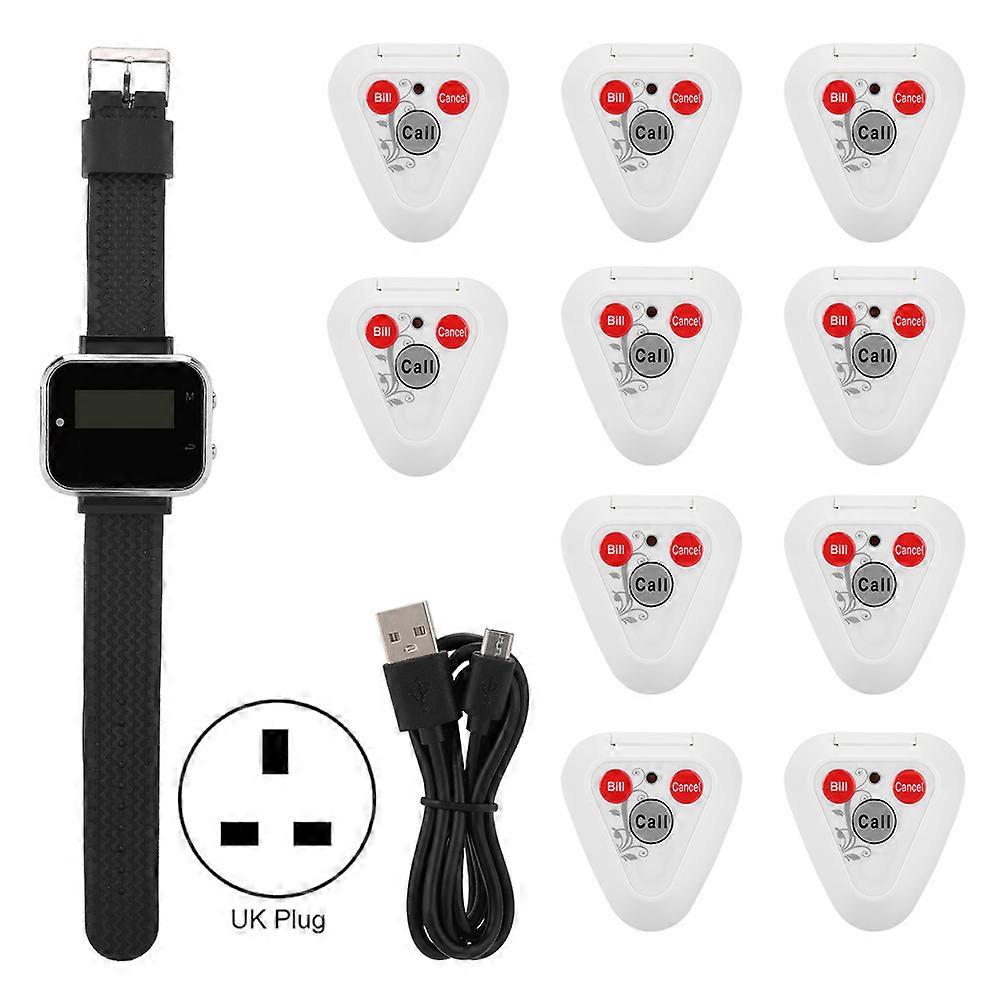CTW05+CTT33 Wireless Charging Wrist Watch Receiver 10 Triangular Pager