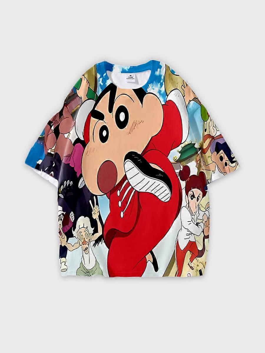 T-shirt girocollo Cartoon Pattern manica corta sciolta JW331