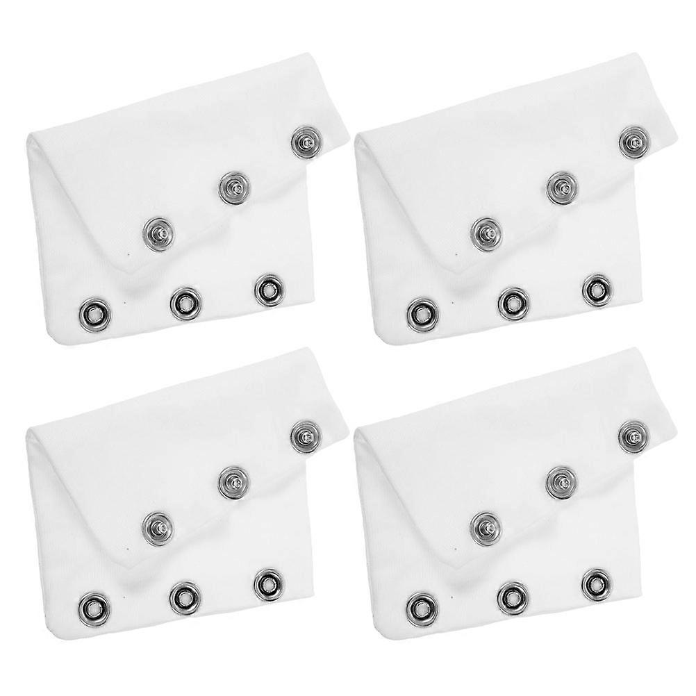 Bodysuit Crotch Extender Versatile Use for Baby Clothes Simple Design 4Pcs White Fabric