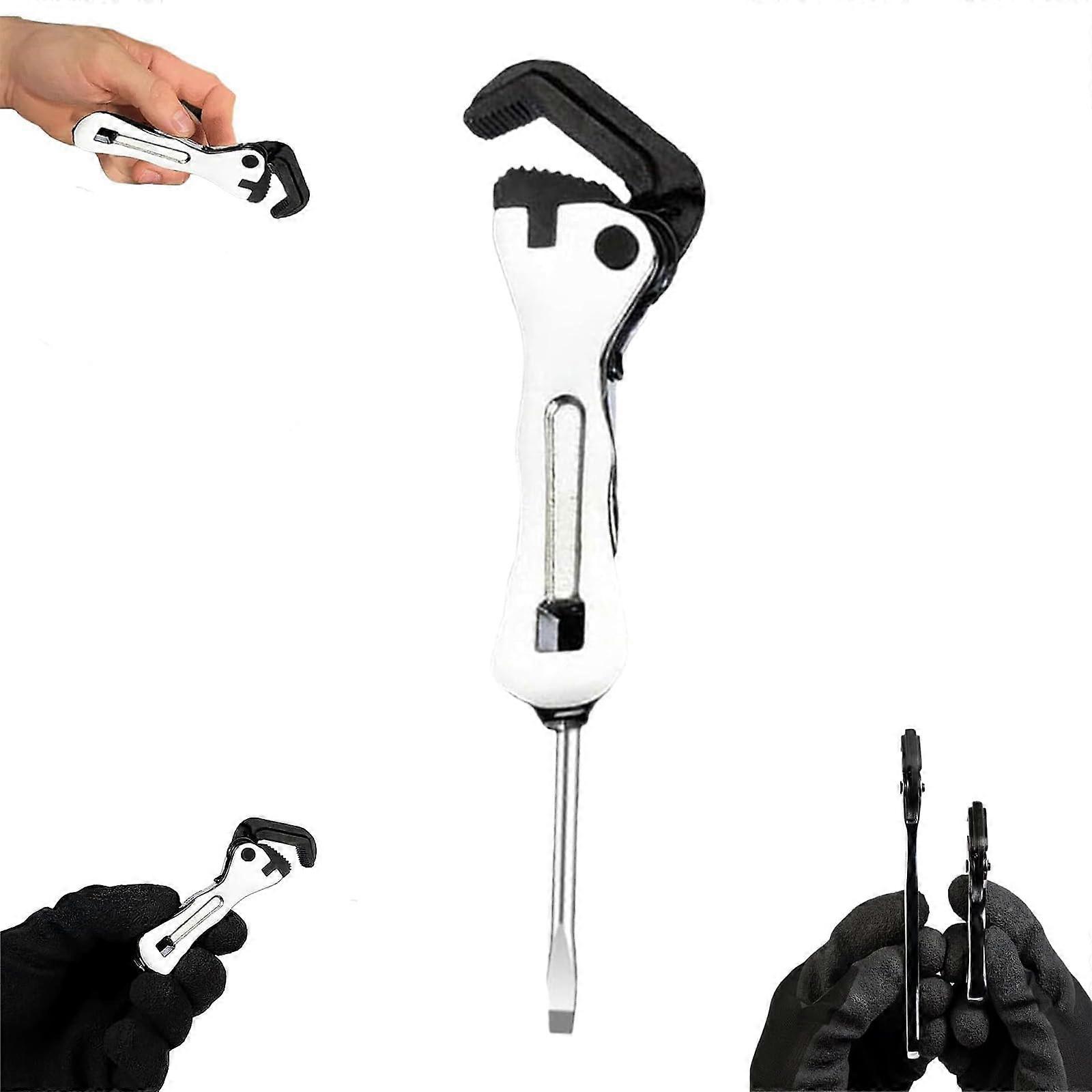 Micro Stubby Wrench, 2 in 1 Wrench Tool for Tight Spaces, 3.75 Inch Long, Universal Size, Adjustable, Steel, Key 1pcs