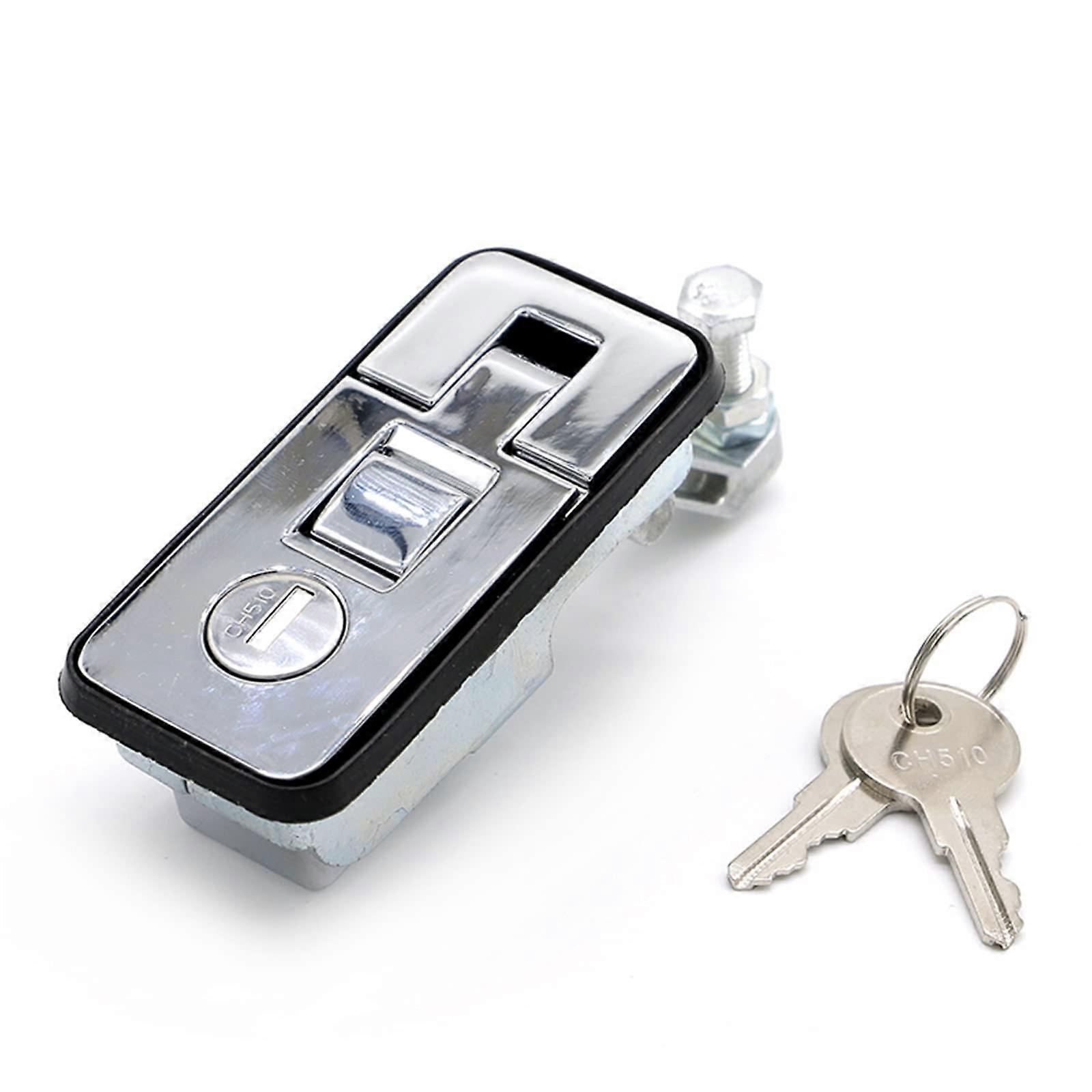 3.4 Inch 85 mm Zinc Alloy Paddle Latch Lock Cabinet Door Flush Mounting Trigger Lock for Control Panel 1 Piece (Color: White)