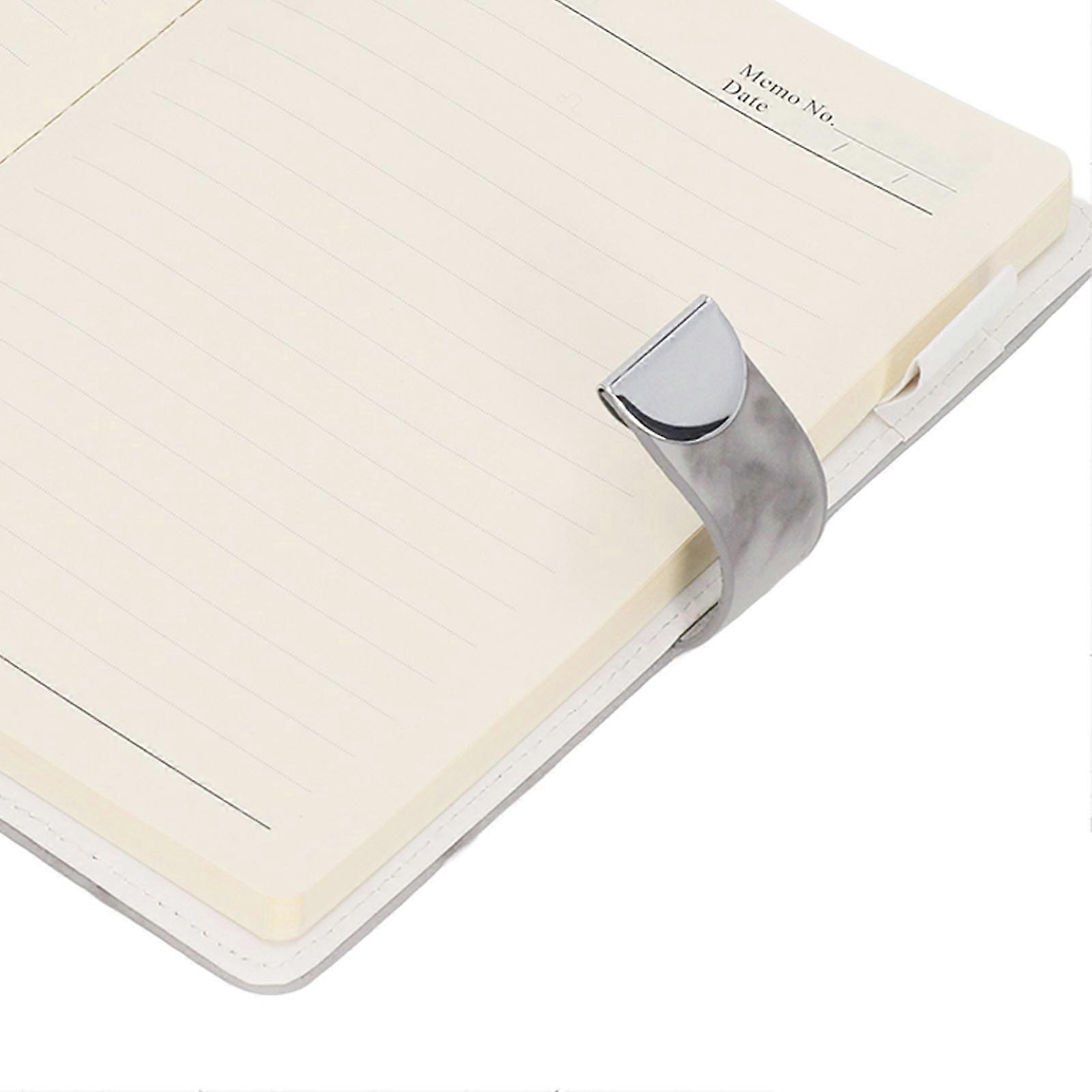 Locked Notebook Ribbon Bookmark Waterproof Cover Lined Notebook with Password Lock for Office School Gray