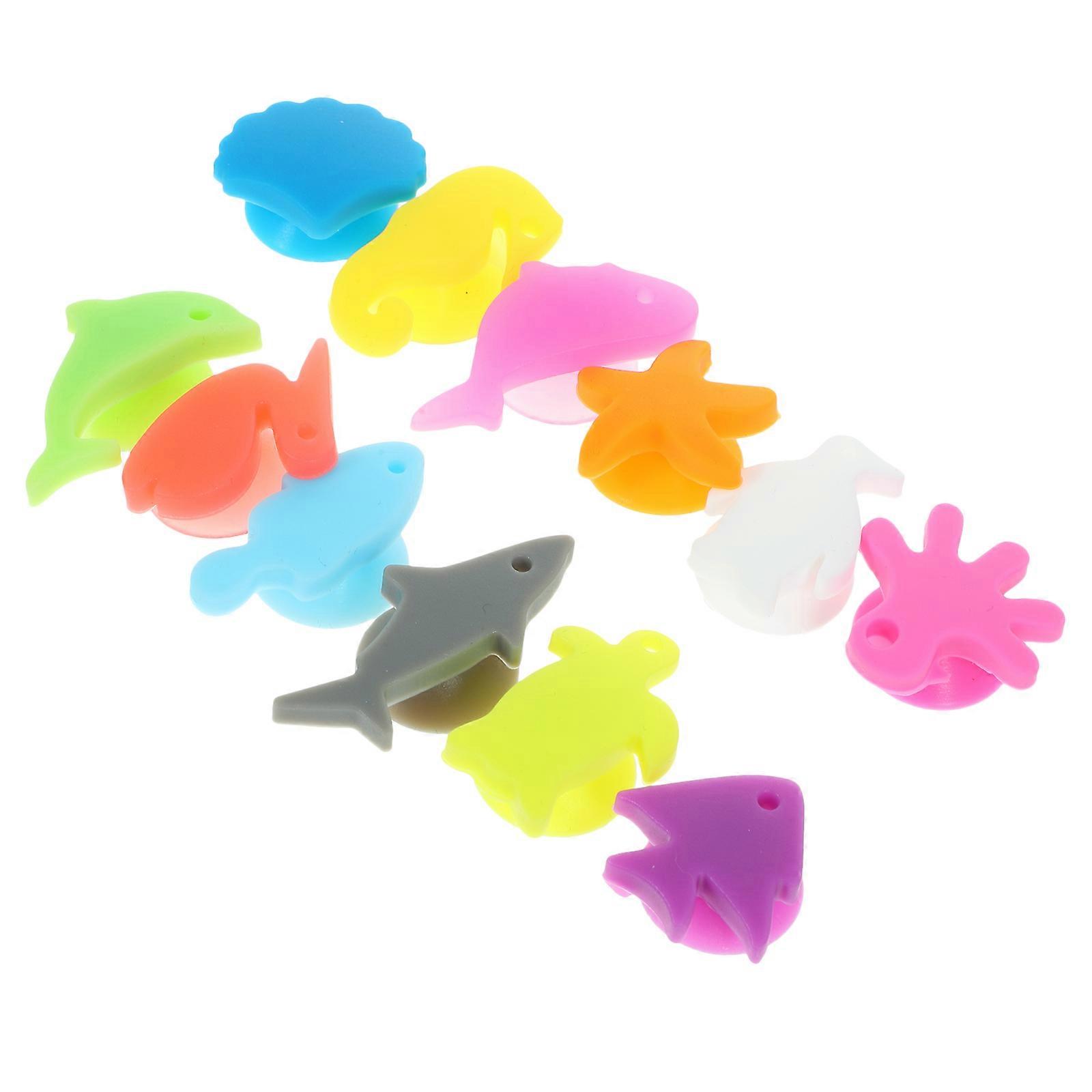 Silicone Suction Cup Glass Markers for Cup Identification Assorted Color 24pcs