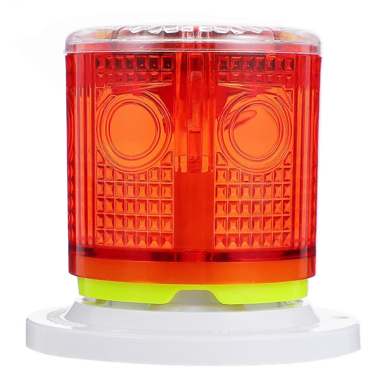 Solar Warning Light for Lighting Use Red Plastic Material Easy to Install and Remove 1pc