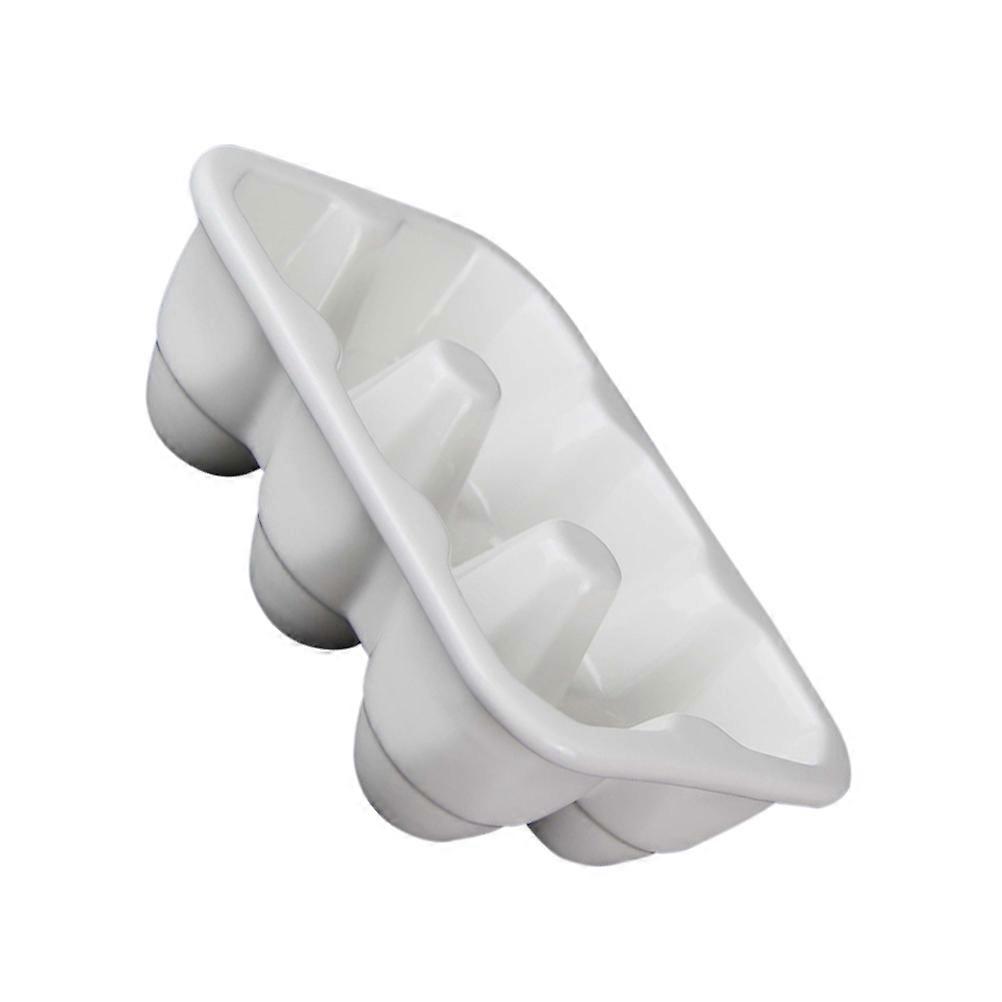 Slim Ceramic Egg Holder for Refrigerator Storage White Color 6-Egg Capacity Keeps Eggs Secure