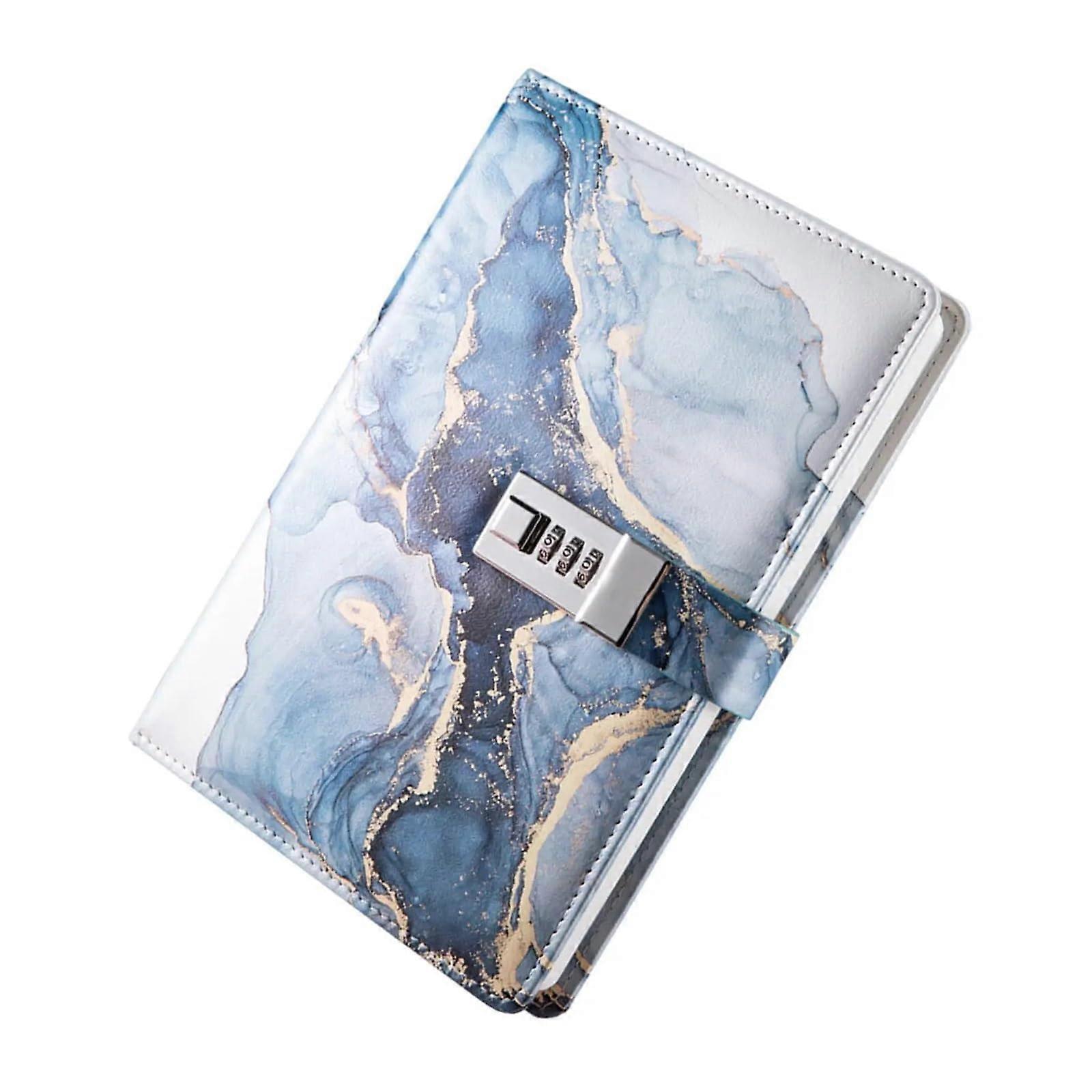 Agenda with Lock Diary, Dark Blue Personal Thick Notebook, 180 Pages, Password Protected Journal