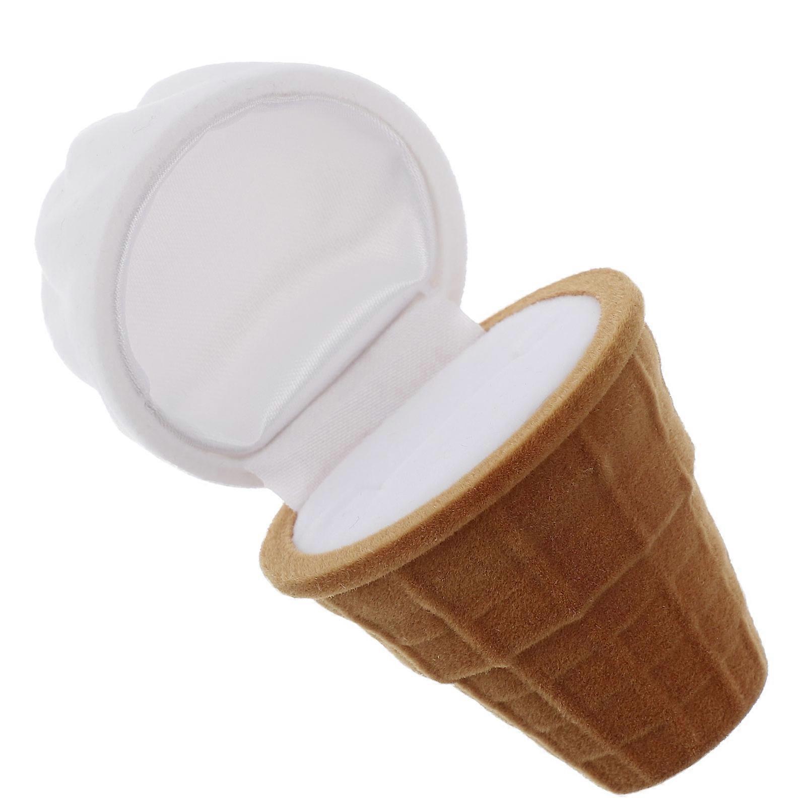 1pc Unique Ice Cream Ring Box Creative Jewelry Case for Engagement Proposal