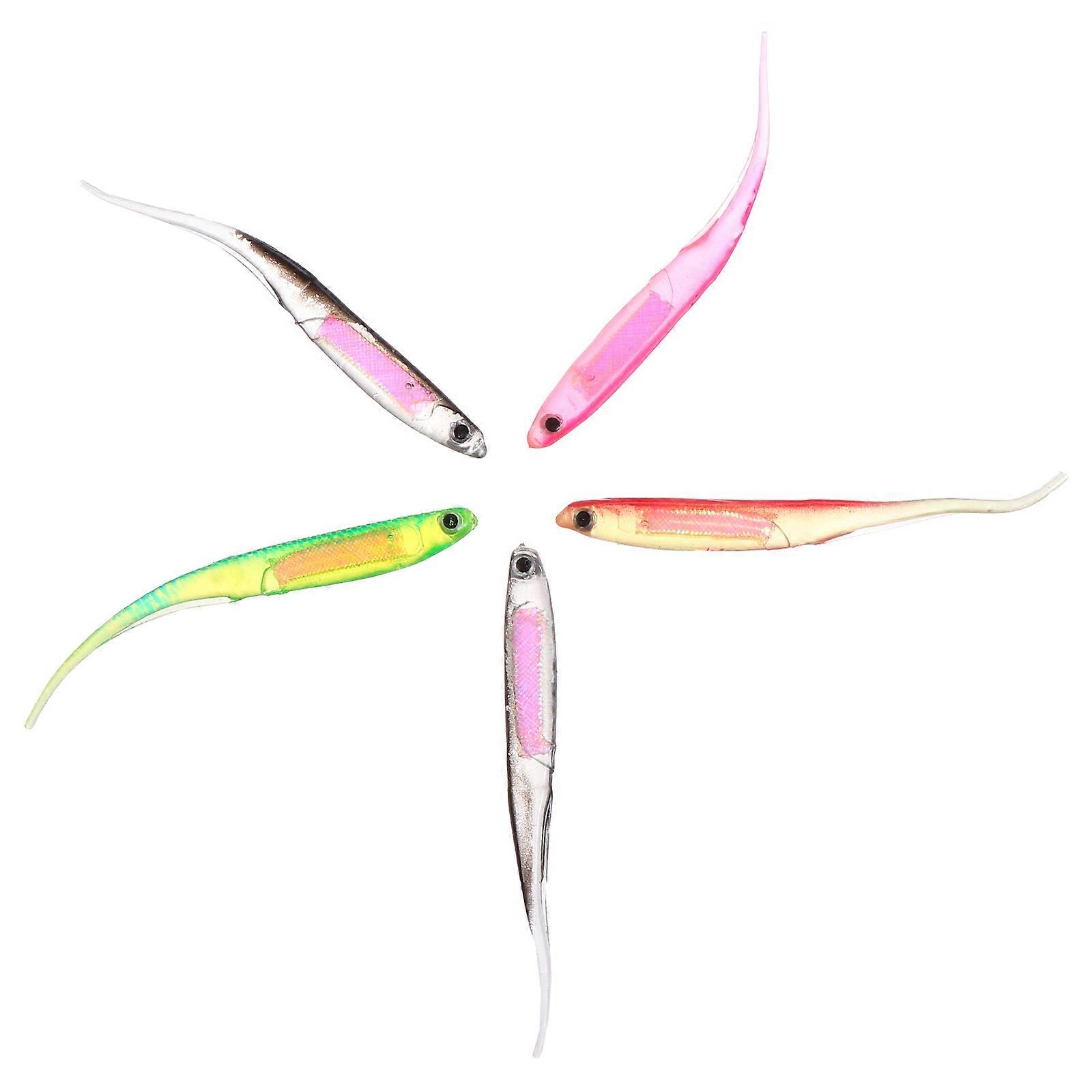 Lure Hooks Fishing Tackle Lure Hook Realistic Design Fishermen 8x1 Cm 5Pcs