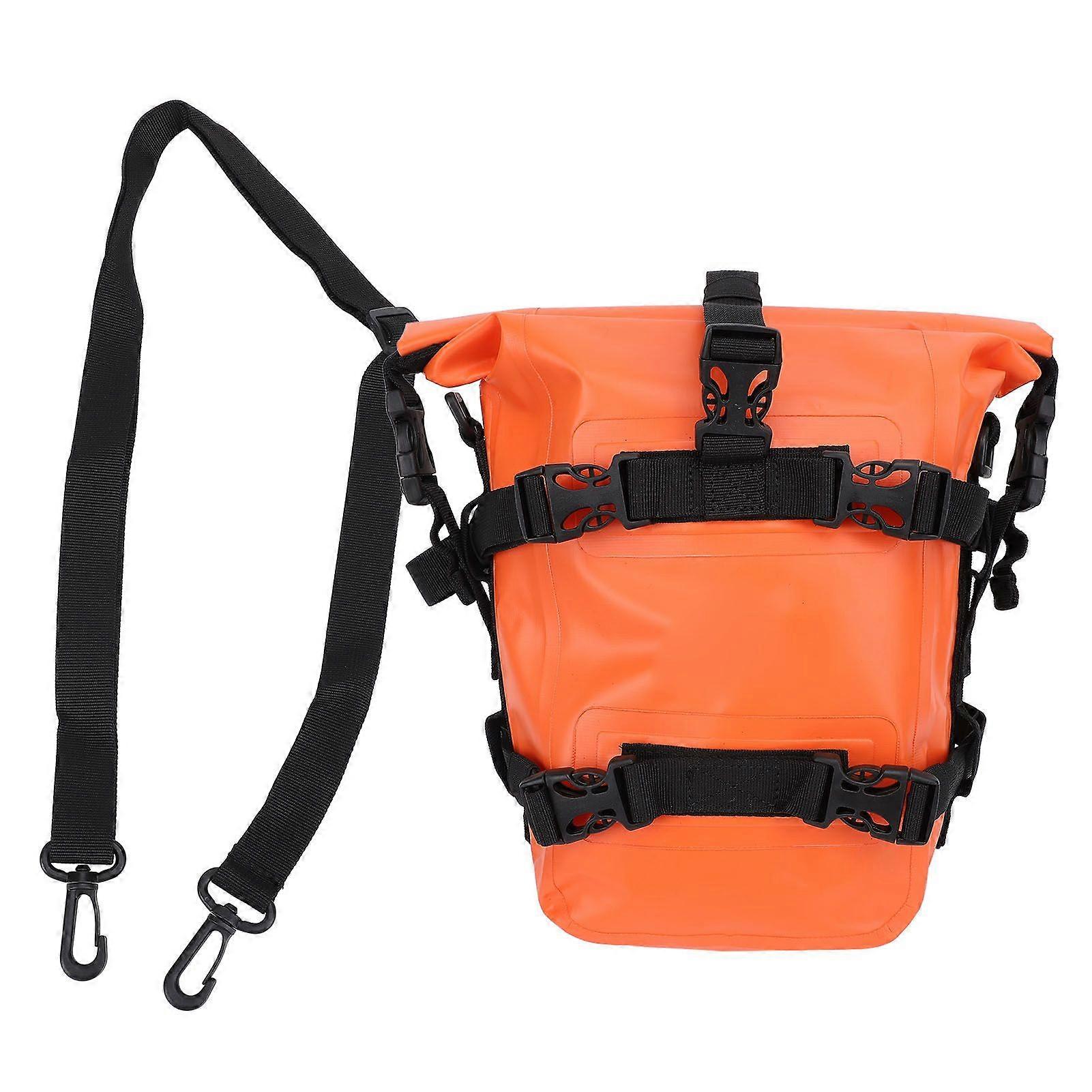 حقيبة الوفير للدراجات النارية مقاومة للماء سعة كبيرة مضادة للانزلاق PVC الإطار الجانبي شريط تحطم حقيبة ركوب حقيبة سرج للدراجة الترابية دراجة الشارع البرتقالي