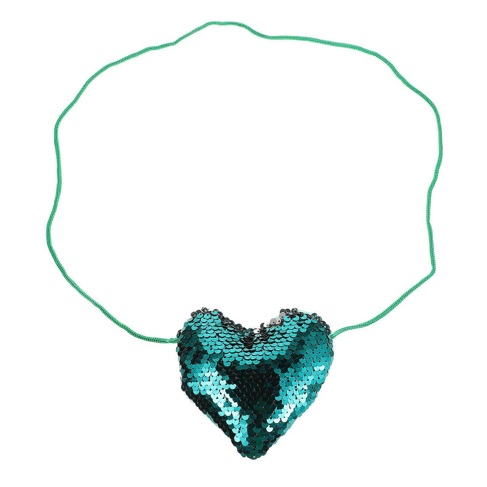 Heart Shape Clutch Purse for Girls Fashionable Sequin Design Durable Plastic Polyester Assorted Color 5.5 x 6.5 inches