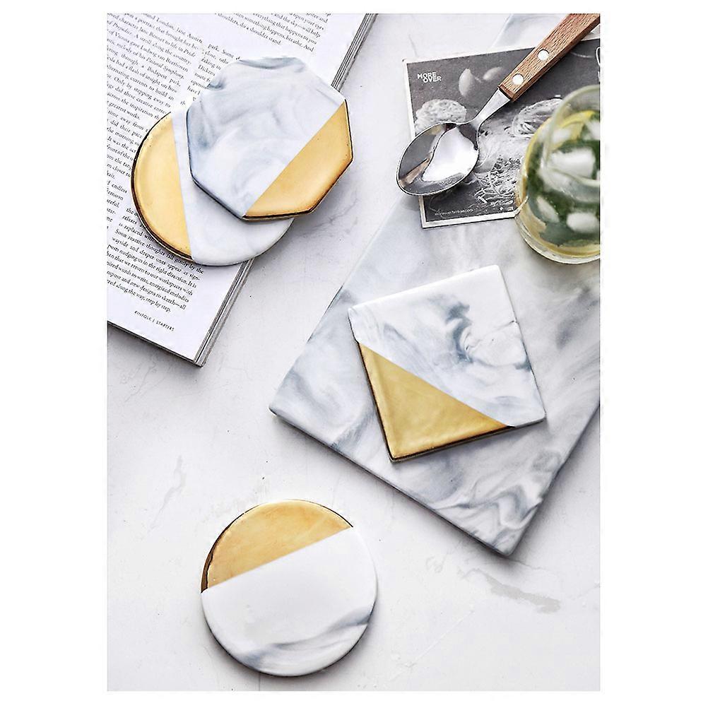 Ceramic Coasters Round Modern Design Water Absorption Non- Mats For All Occasions 1Pack