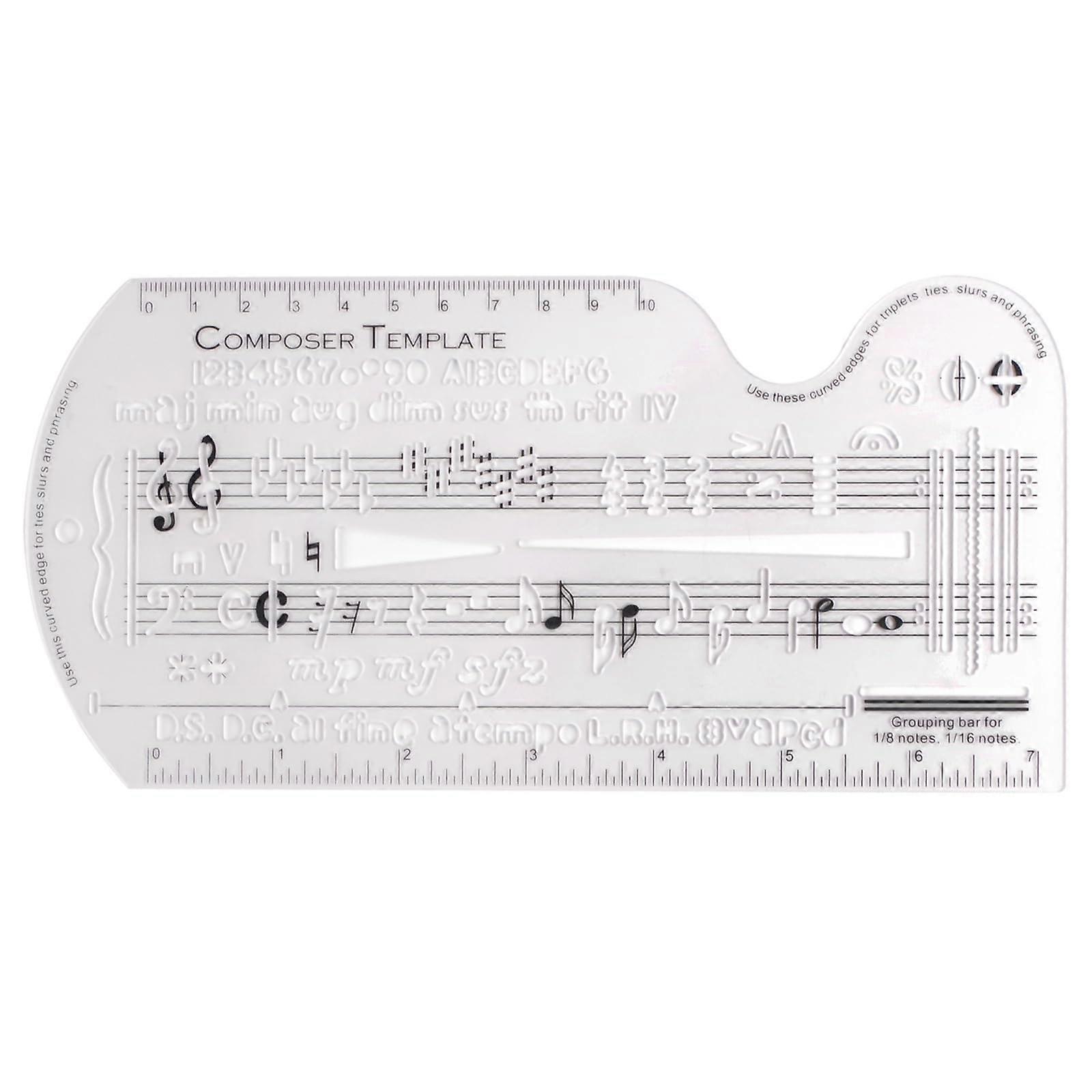 Portable Drawing Ruler Composition Template Stencil for Music Notes Symbols Type A