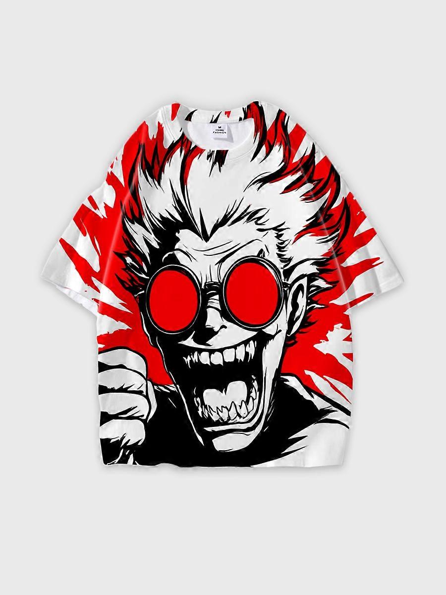 T-shirt round neck book Characters Pattern loose short sleeve E3103