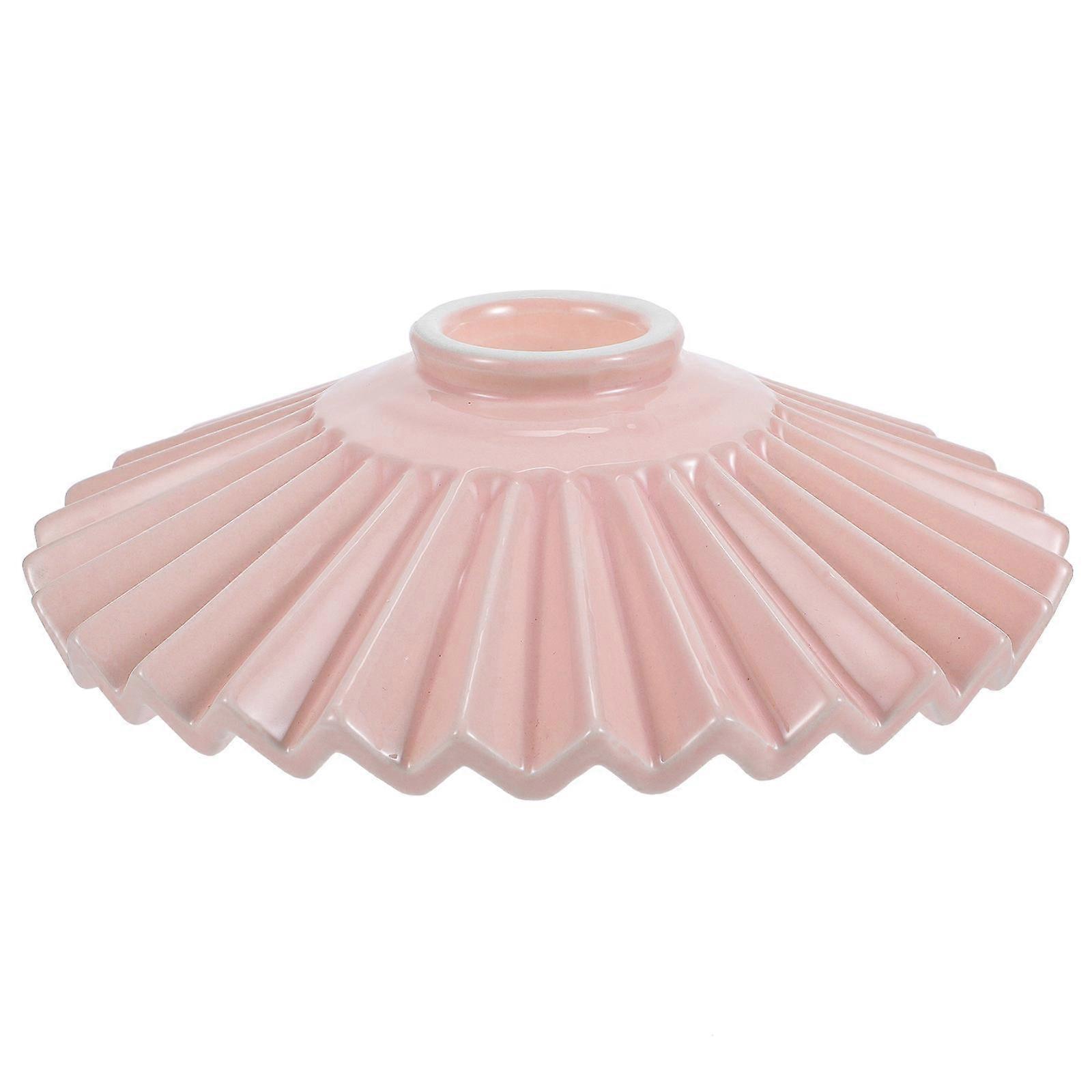 Pink Ceramic Lampshade for Home Decor Simple and Sturdy Design Fits Most Lamps