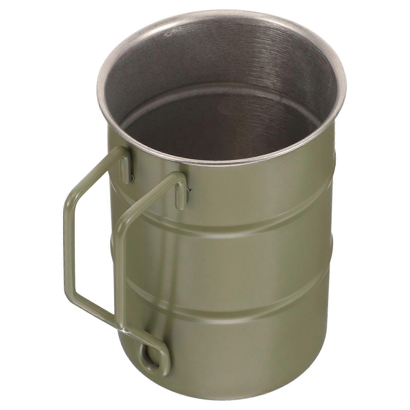 Stainless Steel Camping Cup with Ergonomic Handle, Multi Function Outdoor Mug for Hot Drinks, Home and Camping Use