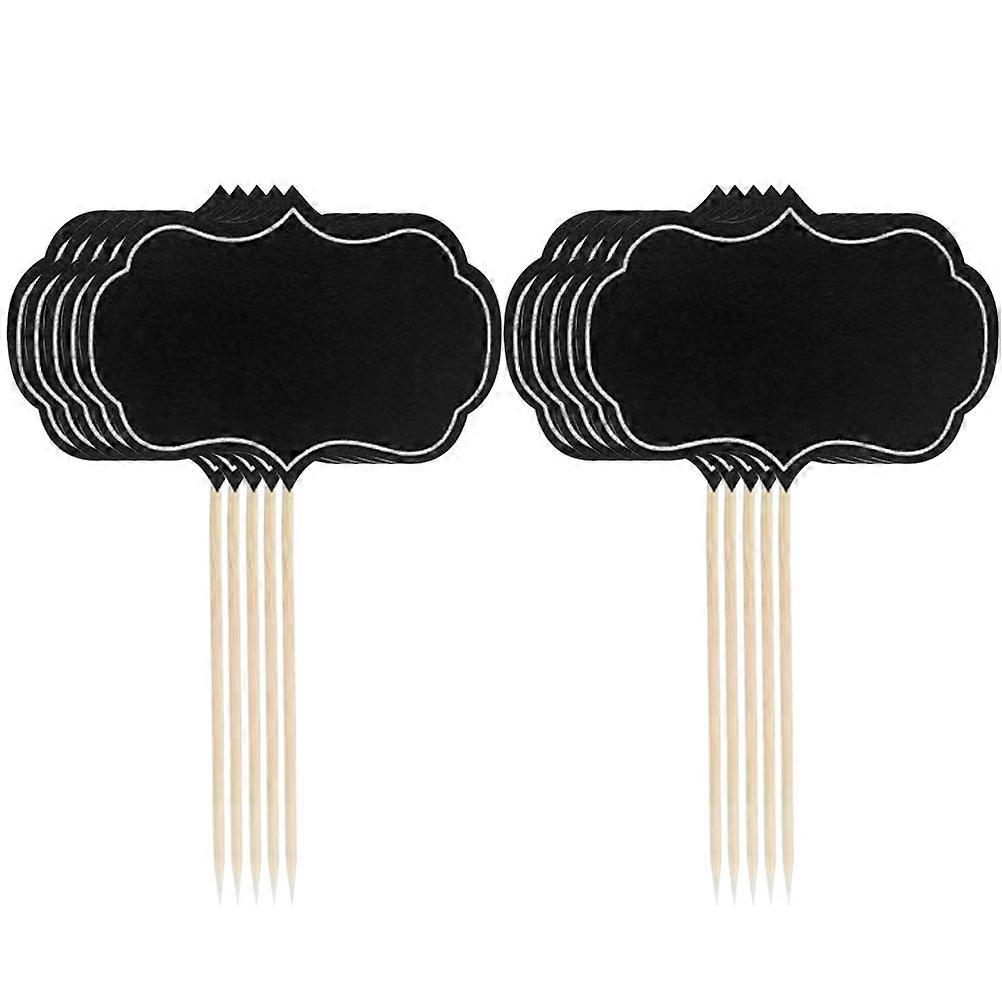 48pcs Chalkboard Cupcake Picks with Writable Labels – Reusable Cheese Markers, Buffet Toothpick Signs, Lightweight Decorations for Weddings,