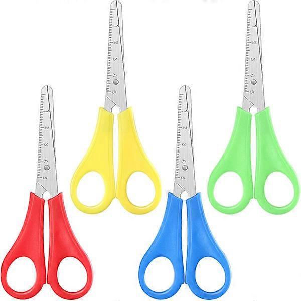 ids Scissors Kids Blunt Tip Safety Scissors with cm Scale Steel Preschool Plastic Handle Handmade Scissors