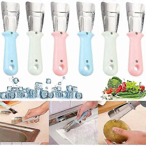 Refrigerator Freezer Scraper, Ice Scraper, 6pcs Stainless Steel Durable Freezer Scoop, for Cleaning Refrigerator Crushed Ice and Frost
