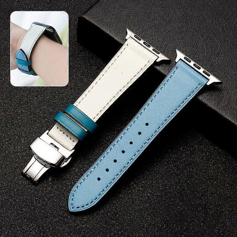 Leather Strap Watchband For Apple Watch Series 7 45mm